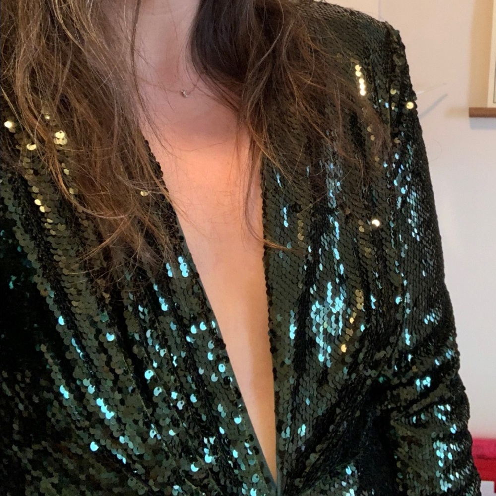 ASOS plunge asymmetric sequin maxi dress NWT - Picture 4 of 7